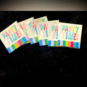 Party time bright and cheerful fringe 16 count napkins bundle